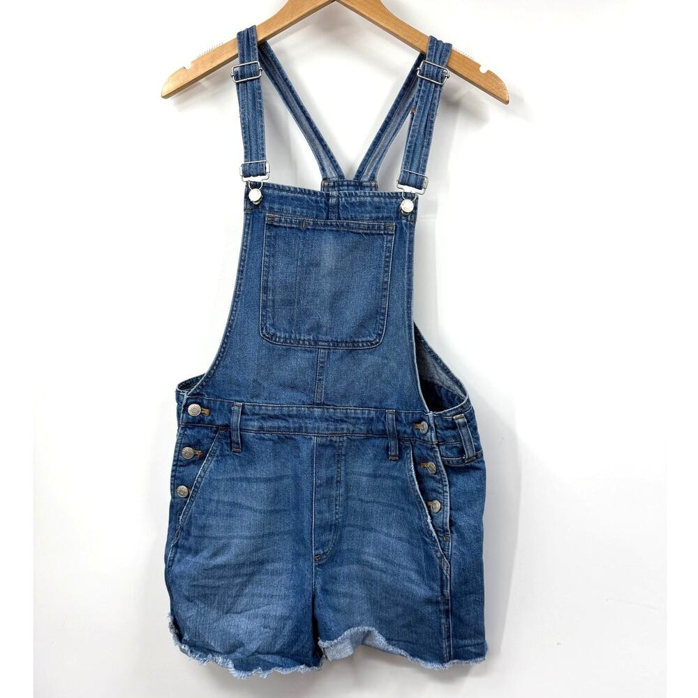 Madewell Denim‎ Bib Shortalls Adirondak Adjustable Short Overalls Blue Medium